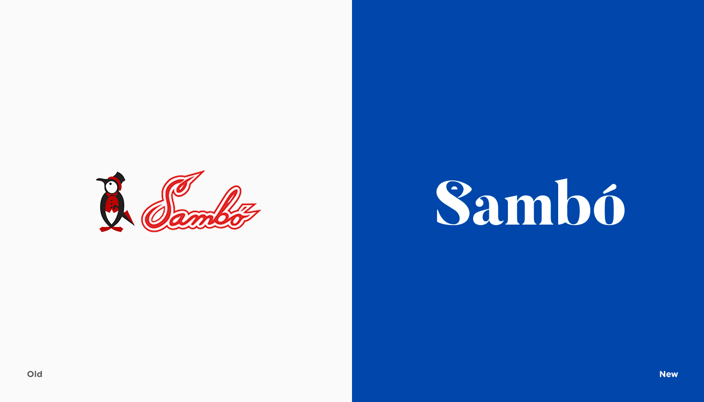 Sambó — old logo vs new logo